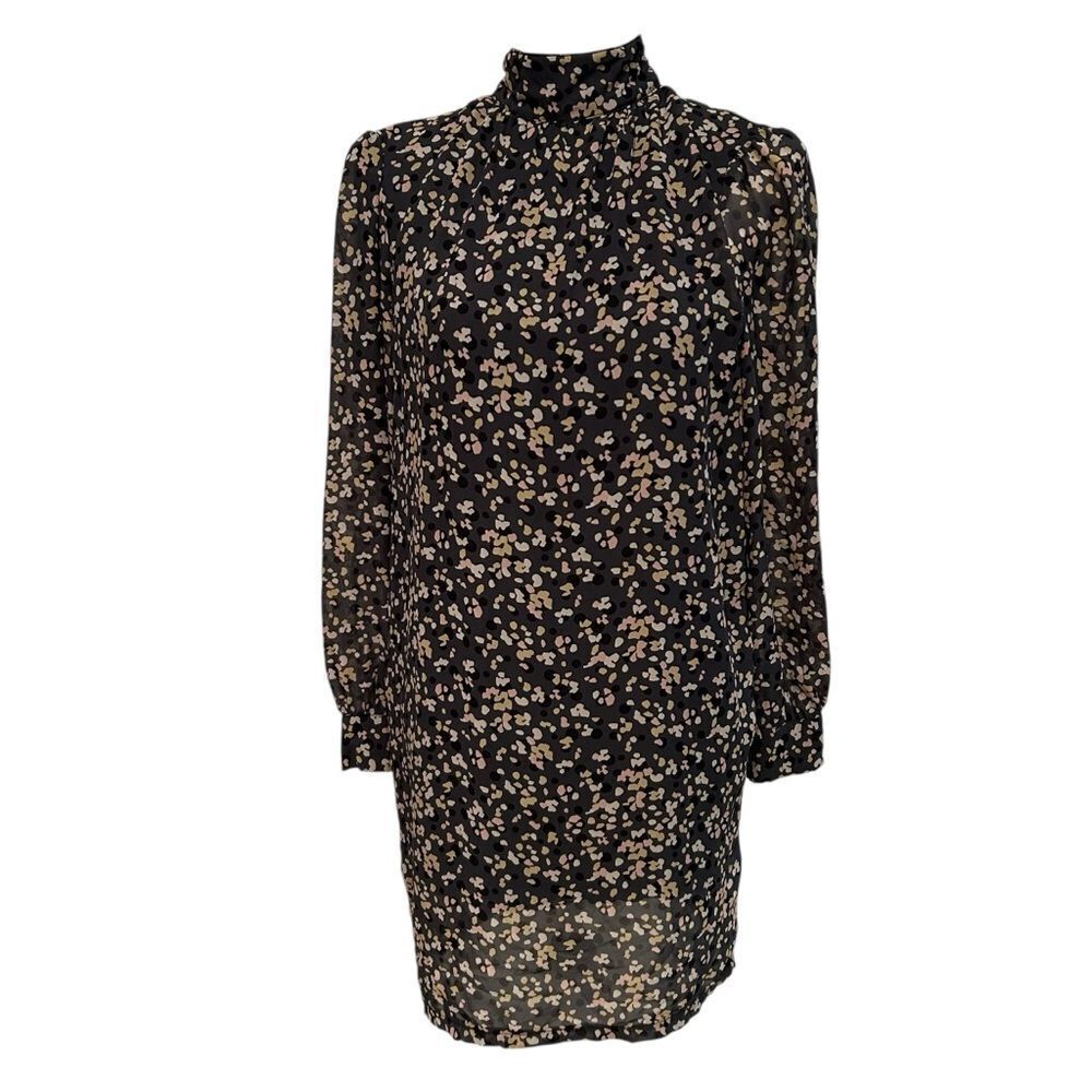 KENDALL + KYLIE Black Printed Mock Neck Dress Size 2